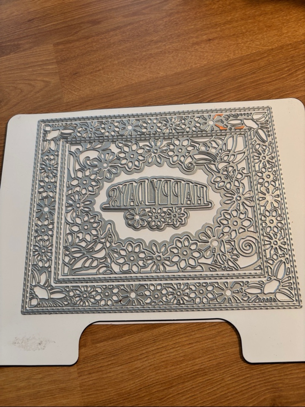 Intricate Floral 'Happy Days' Metal Die Cut